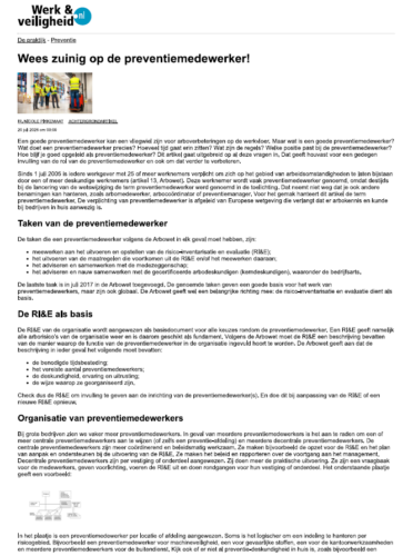 Preventiemedewerker en OR